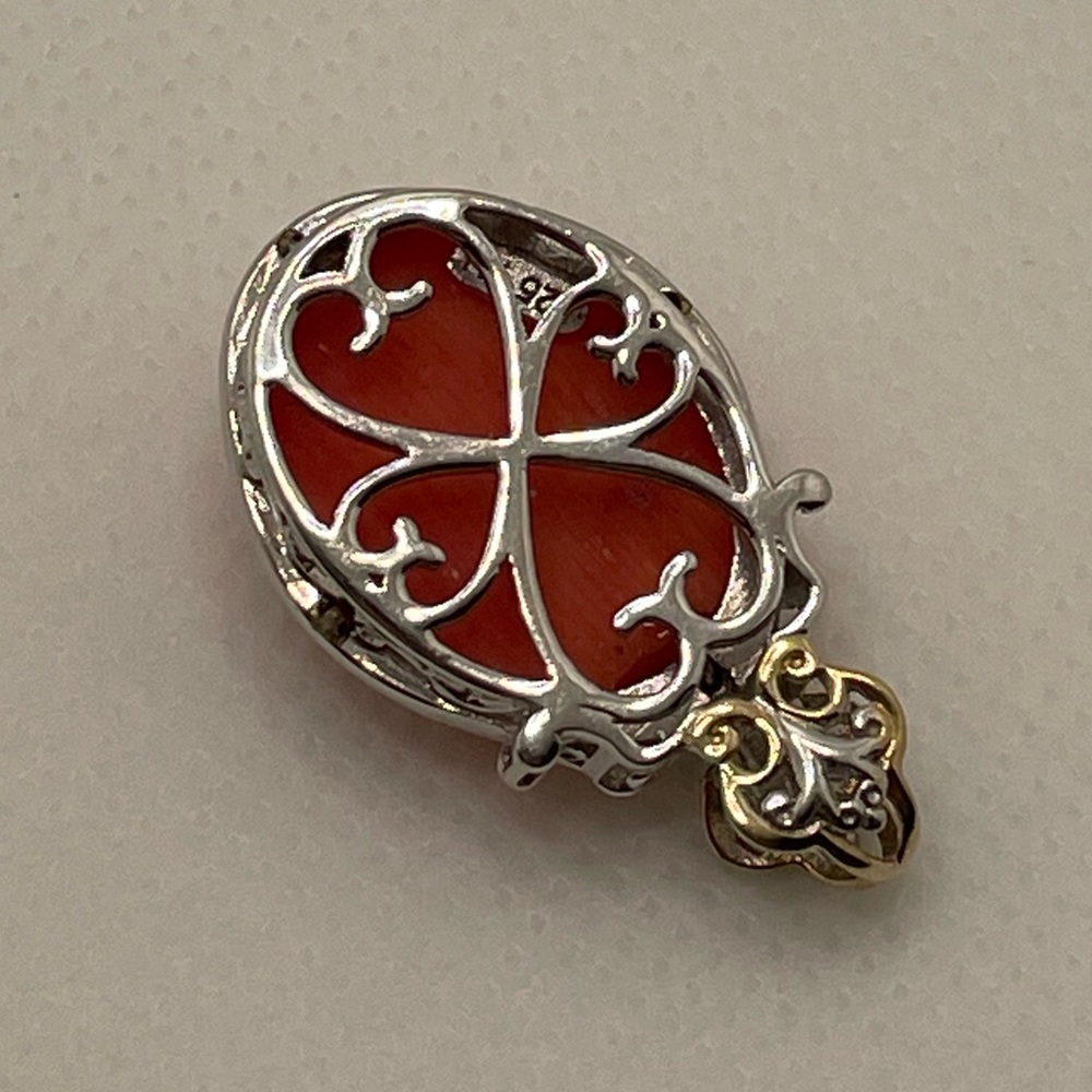 Gems en Vogue Salmon Coral Sapphire Pendant - Picture 8 of 14